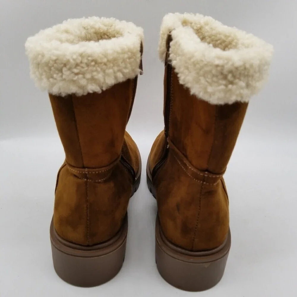 Esprit Women Brown Faux Suede Adrianna Lug‎ Sole Boots 7